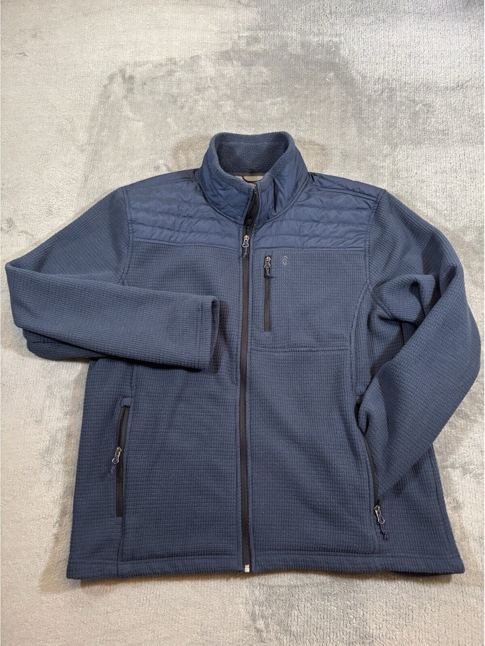 Free Country Fleece Grid Jacket Waffle Knit Men’s XL
